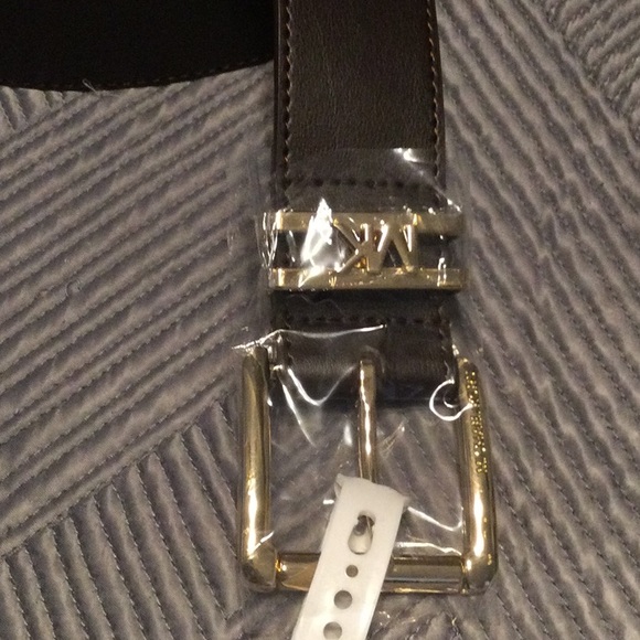Michael Kors Medium brown leather belt for women with gold tone hardware - Picture 2 of 5